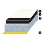 Sound-deadening and sound-insulating panel made of polyesther fibre and white fiberglass fabric
